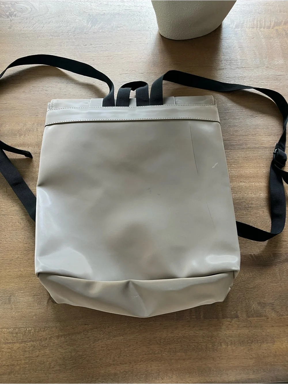 Rains MSN Bag Mini Taupe Backpack with Black Hardware